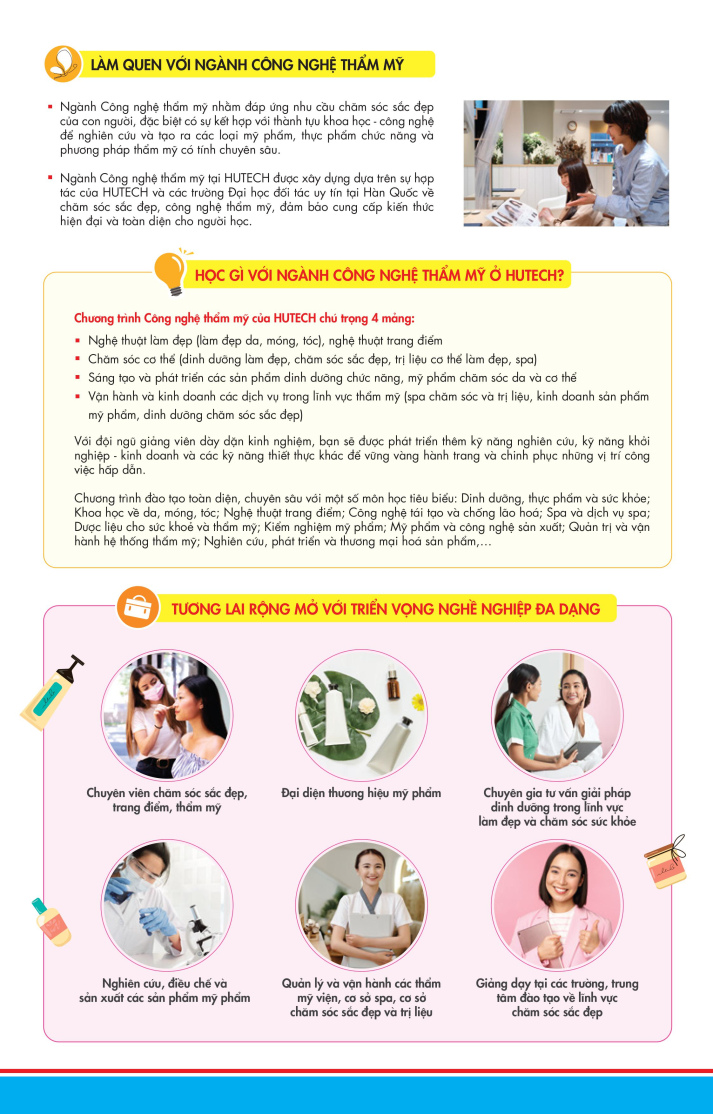 Brochure ngành Công nghệ Thẩm mỹ HUTECH 4