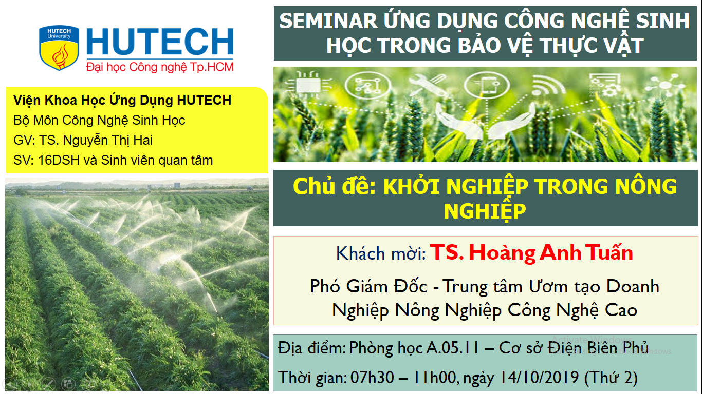 Seminar Ứng dụng CNSH trong Bảo vệ Thực vật chủ đề "Khởi nghiệp trong nông nghiệp” 33