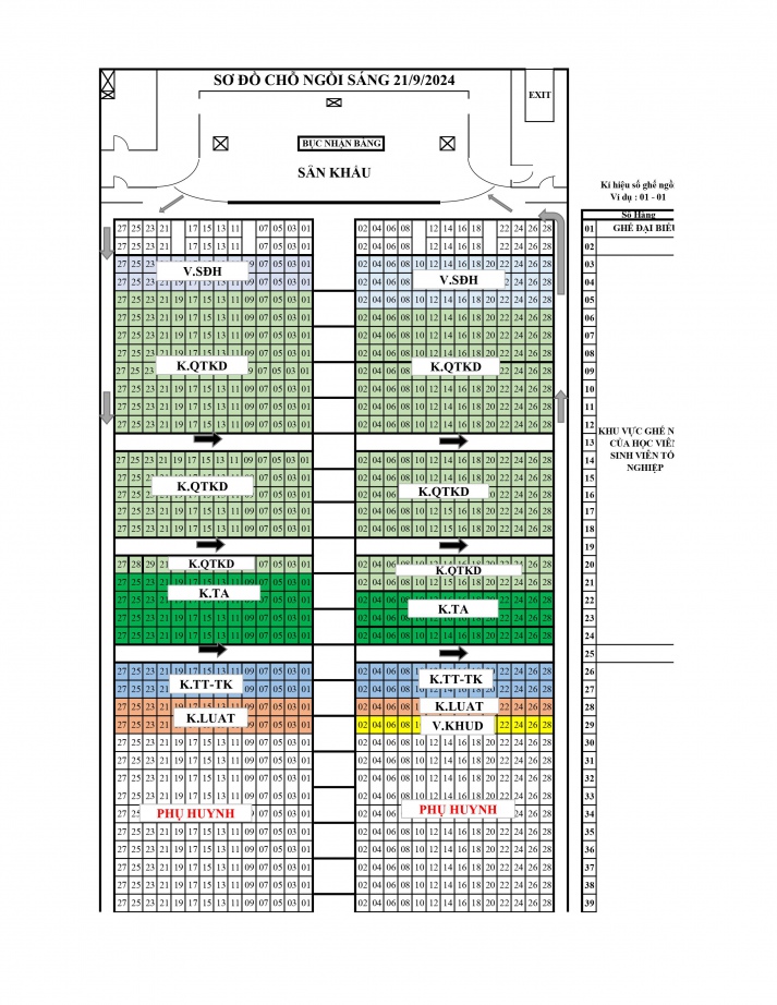 Danh sách vị trí chỗ ngồi - Lễ phát bằng Tốt nghiệp sáng 21/9/2024 24