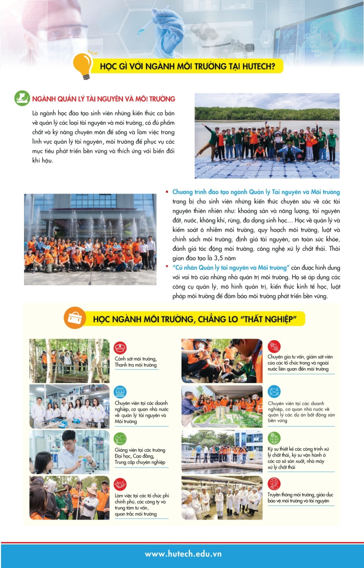 Brochure ngành Quản lý Tài nguyên và Môi trường HUTECH 4