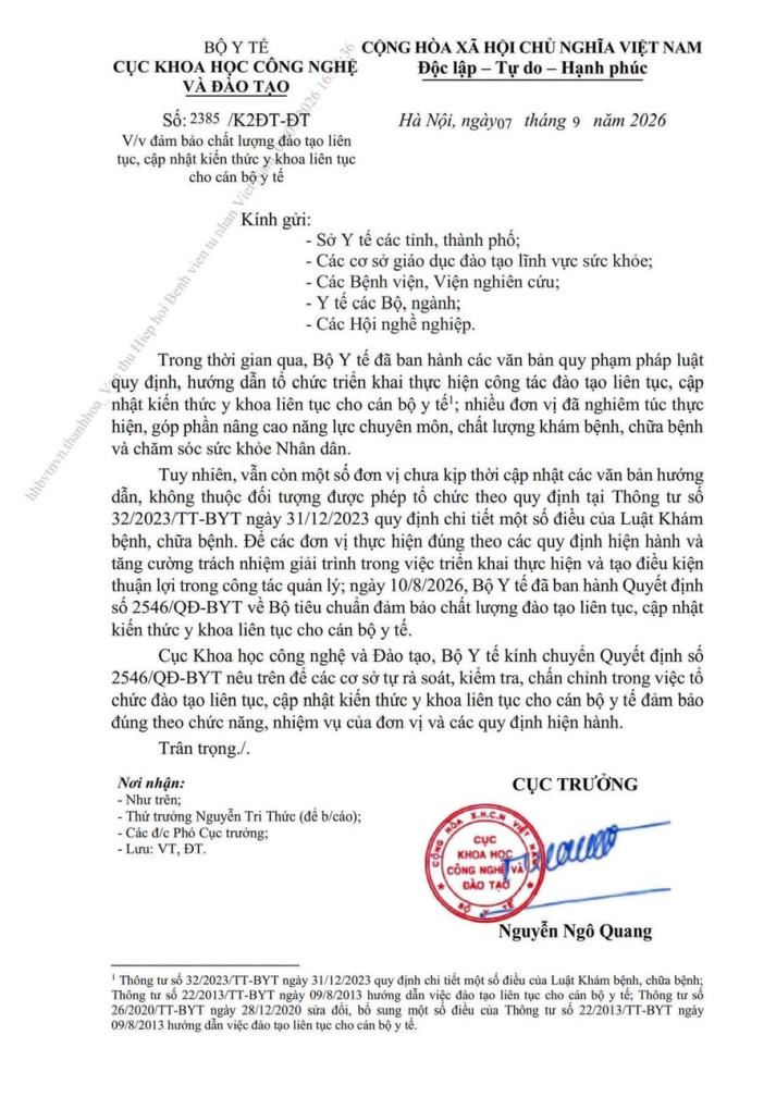 Đảm bảo chất lượng đào tạo liên tục