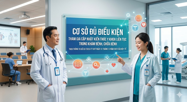 Danh sách cơ sở đủ điều kiện tham gia cập nhật kiến thức y khoa liên tục trong khám bệnh, chữa bệnh theo Thông tư 32/2023/TT-BYT , ngày 31 tháng 12 năm 2023 của Bộ Y tế