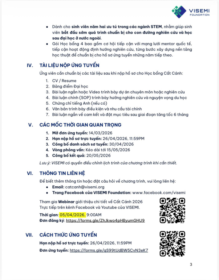 CHƯƠNG TRÌNH HỌC BỔNG CẤT CÁNH 2026 7