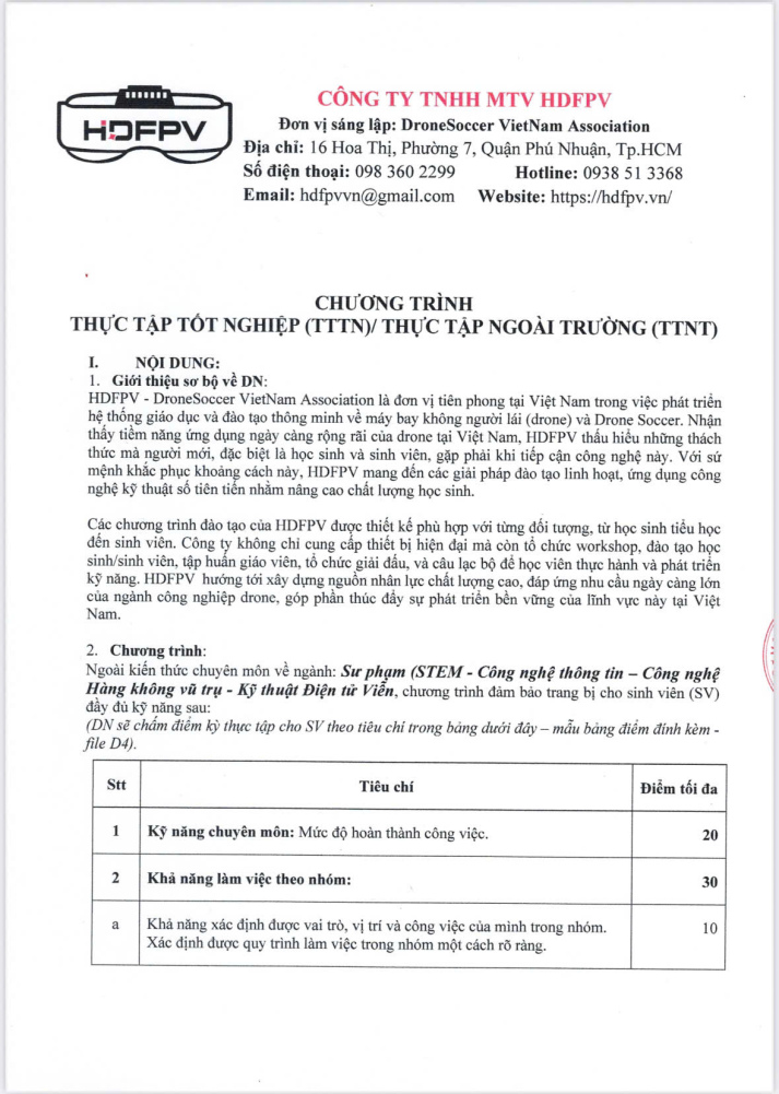 CÔNG TY TNHH MTV HDFPV TUYỂN DỤNG 4