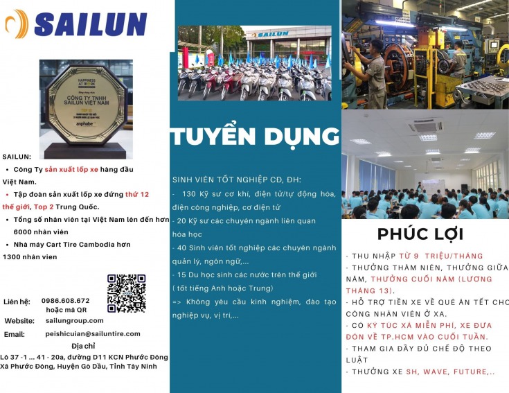 [Tuyển dụng T02/2023] - Công ty TNHH Sailun Việt Nam 2