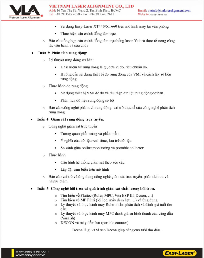 THÔNG BÁO TUYỂN DỤNG THỰC TẬP SINH TẠI VIETNAM LASER ALIGNMENT 10