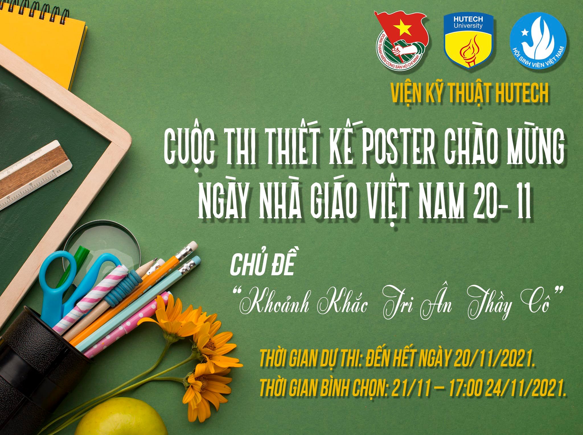 Cuộc Thi Thiết Kế Poster Chào Mừng Ngày Nhà Giáo Việt Nam 20-11 ”Khoảnh  Khắc Tri Ân Thầy Cô”