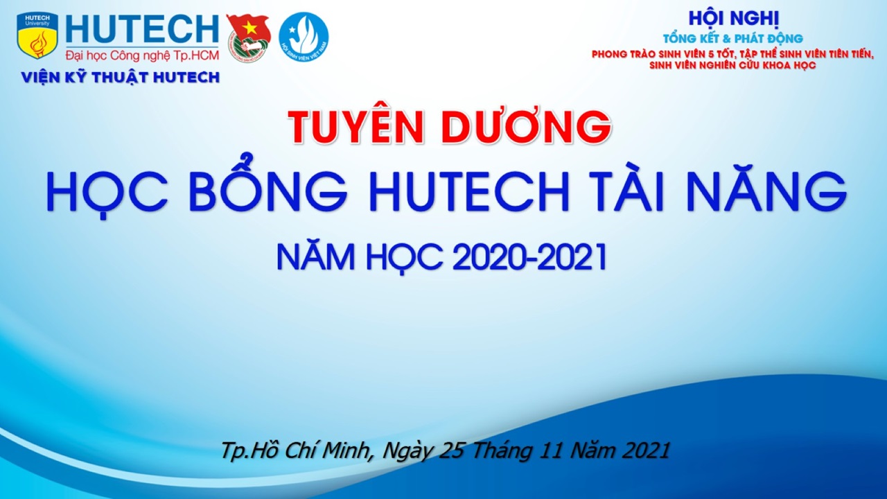 Tuyên dương sinh viên đạt học bổng HUTECH tài năng năm học 2020-2021 2