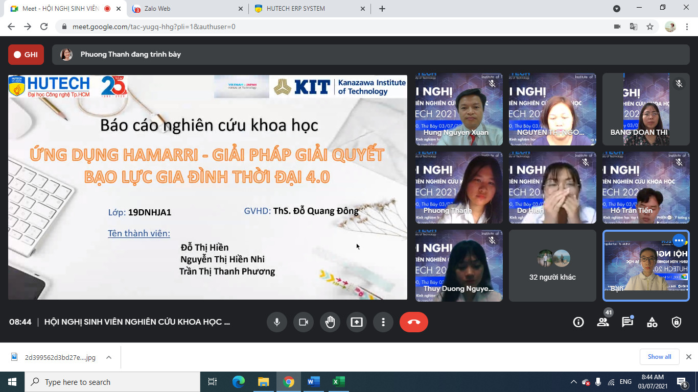Hội nghị sinh viên nghiên cứu khoa học HUTECH 2021 - Tiểu ban Viện Công nghệ Việt - Nhật 63