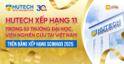 HUTECH xếp hạng 11 trong 53 trường đại học, viện nghiên cứu tại Việt Nam trên bảng xếp hạng SCImago 2025