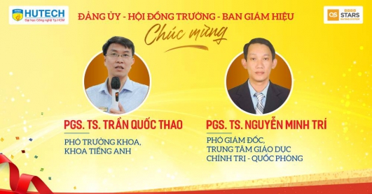 HUTECH trao quyết định bổ nhiệm tân Phó Giáo sư Trần Quốc Thao,  Phó Giáo sư Nguyễn Minh Trí và 02 tân Phó Viện trưởng Viện Đào tạo Quốc tế