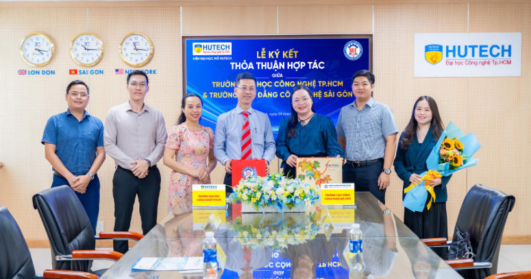 HUTECH ký MoU với Trường Cao đẳng Công nghệ Sài Gòn, mở rộng cơ hội phát triển cho người học