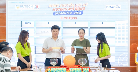 Lễ bốc thăm chia bảng Giải Bóng chuyền hơi Nữ HUTECH mở rộng năm 2024 - Dragon Master Cup